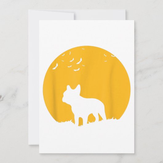Franse Bulldog Moon Halloween cadeau voor Hondenli Aankondiging (Voorkant)