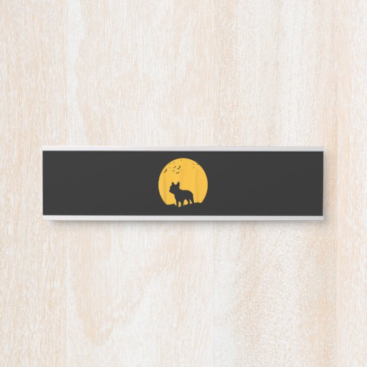 franse bulldog moon halloween geïnspireerd design deurbordje (Voorkant)