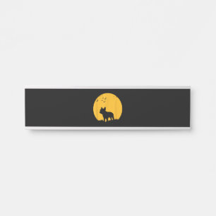 franse bulldog moon halloween geïnspireerd design deurbordje