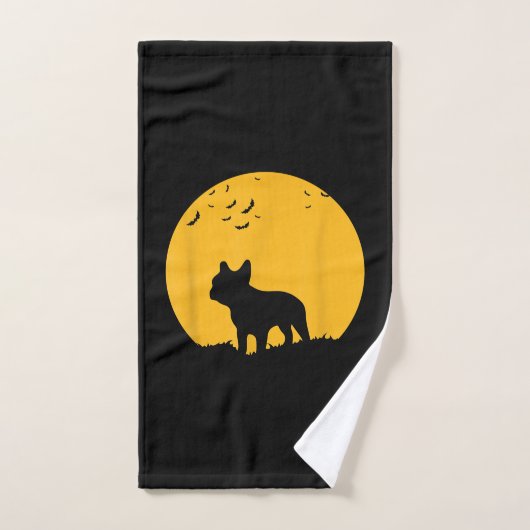franse bulldog moon halloween geïnspireerd design handdoek (Handdoek)