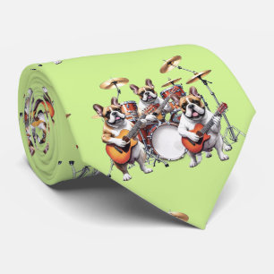 Franse Bulldog Muziekband Franse Bulldoggen Stropdas