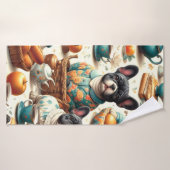  Franse Bulldog naadloos Badhanddoek (Badhanddoek)