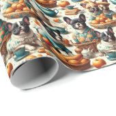 Franse Bulldog naadloos Cadeaupapier (Rol Hoek)