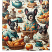 Franse Bulldog naadloos Douchegordijn (Voorkant)