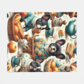  Franse Bulldog naadloos Fleece Deken (Voorkant (Horizontaal))