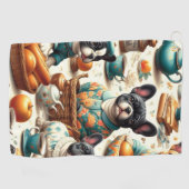 Franse Bulldog naadloos Golfhanddoek (Horizontaal)