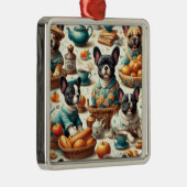  Franse Bulldog naadloos Metalen Ornament (Rechts)