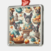  Franse Bulldog naadloos Metalen Ornament (Links)