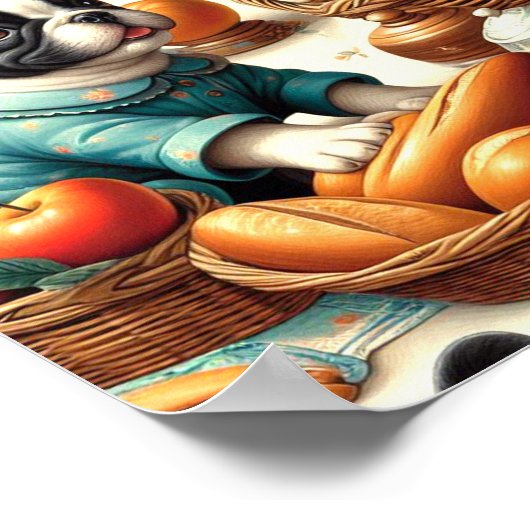  Franse Bulldog naadloos Poster (Hoek)