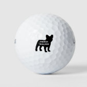 Franse bulldog naam silhouet golfballen (Voorkant)
