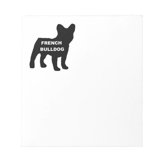Franse bulldog naam silhouet notitieblok (Voorkant)