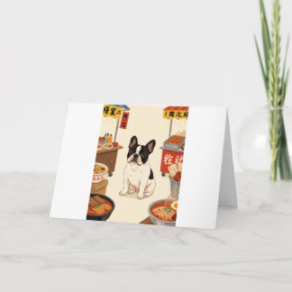 Franse Bulldog Nachtmarkt eten Wenskaart Kaart
