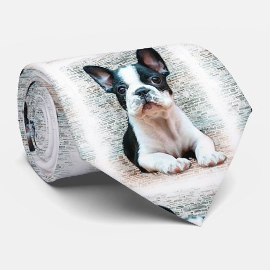 Franse Bulldog necktie Stropdas (Opgerold)