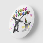 Franse Bulldog Nieuwjaar Ronde Klok (Hoek)