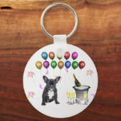 Franse Bulldog Nieuwjaar Sleutelhanger (Voorkant)