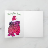Franse Bulldog Nieuwjaar Wenskaart Kaart (Binnen)