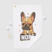 Franse Bulldog Nope Golfhanddoek (Insitu)