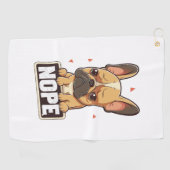 Franse Bulldog Nope Golfhanddoek (Horizontaal)