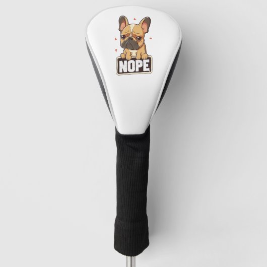 Franse Bulldog Nope Golfheadcover (Voorkant)