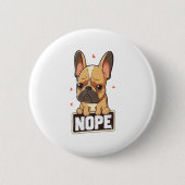 Franse Bulldog Nope Ronde Button 5,7 Cm (Voorkant)