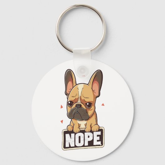 Franse Bulldog Nope Sleutelhanger (Voorkant)
