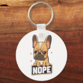 Franse Bulldog Nope Sleutelhanger (Voorkant)