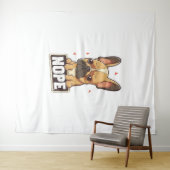 Franse Bulldog Nope Wandkleed (In Situ (horizontaal))