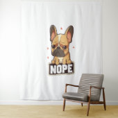 Franse Bulldog Nope Wandkleed (In situ)