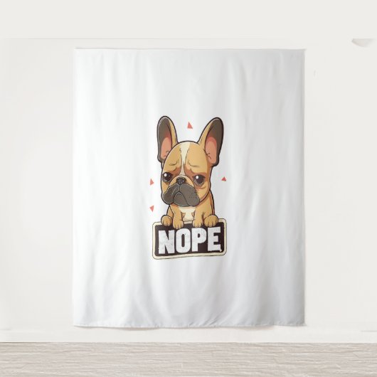 Franse Bulldog Nope Wandkleed (Voorkant)