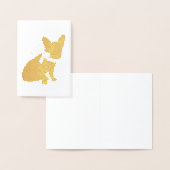 Franse Bulldog Note Kaarten met Gouden Folie Blank (Display)