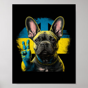 Franse Bulldog Oekraine Vrede En Liefde Vlag Help  Poster