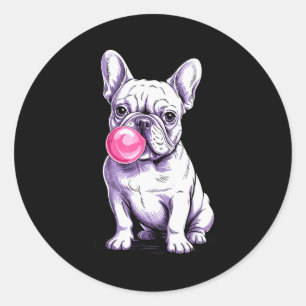Franse Bulldog Ontwerp Voor Mannen Vrouwen Franse Ronde Sticker