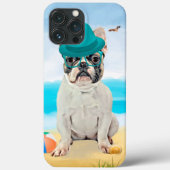 Franse Bulldog op Beach Case-Mate iPhone Case (Achterkant)