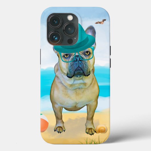 Franse Bulldog op Beach Case-Mate iPhone Case (Achterkant)
