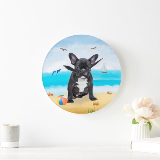 Franse Bulldog op Beach Grote Klok (Huis)