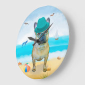 Franse Bulldog op Beach Grote Klok (Hoek)