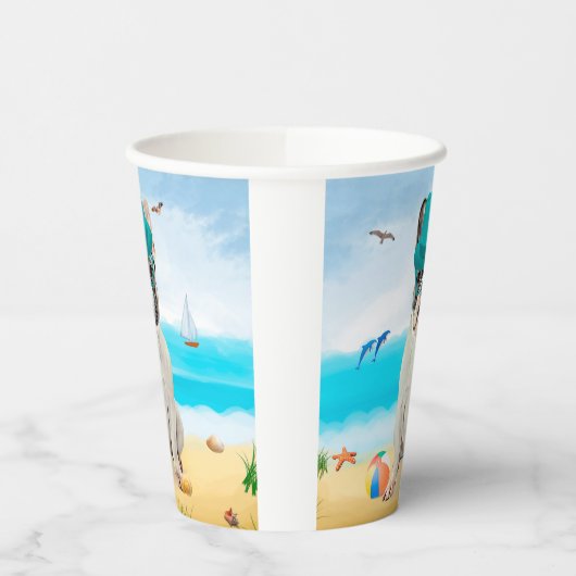 Franse Bulldog op Beach Papieren Bekers (Links)