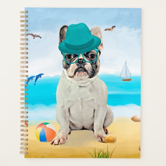 Franse Bulldog op Beach Planner (Voorkant)