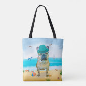 Franse Bulldog op Beach Tote Bag (Achterkant)