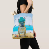 Franse Bulldog op Beach Tote Bag (Dichtbij)