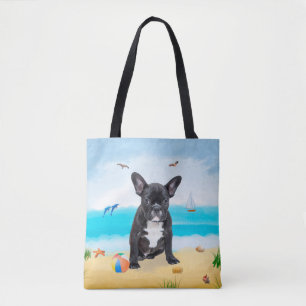 Franse Bulldog op Beach Tote Bag