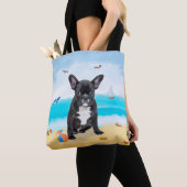 Franse Bulldog op Beach Tote Bag (Dichtbij)