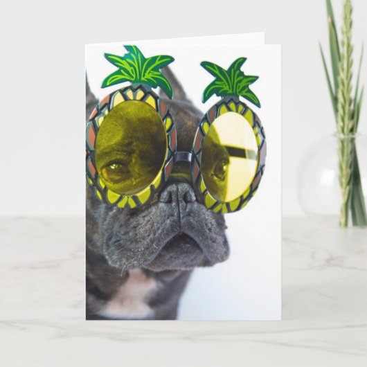 Franse Bulldog op de Beach Kaart (Voorkant)