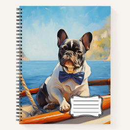 Franse Bulldog op de boot Notitieboek