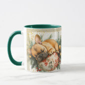 Franse Bulldog op een Ornament Mok (Links)