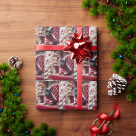 Franse Bulldog op een rode stoel Cadeaupapier