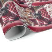 Franse Bulldog op een rode stoel Cadeaupapier (Rol Hoek)