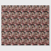 Franse Bulldog op een rode stoel Cadeaupapier (Vlak)