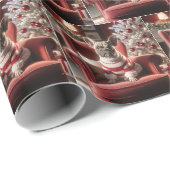 Franse Bulldog op een rode stoel Cadeaupapier (Rol Hoek)