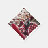 Franse Bulldog op een rode stoel Servet (Hoek)